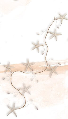 White Starfish and Shell Rope Garland - view 1