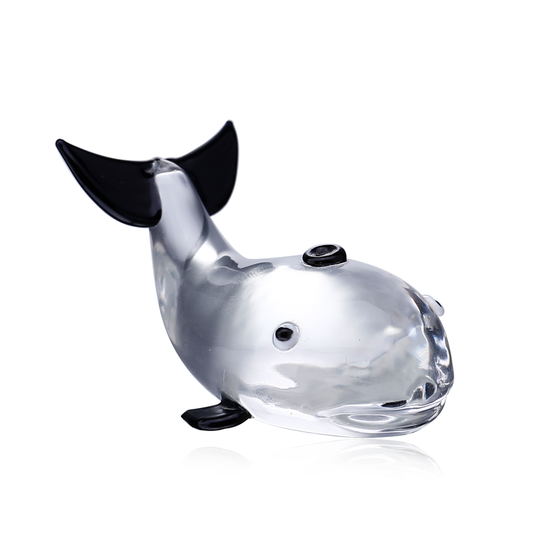 Miniature Clear Glass Whale - view 1