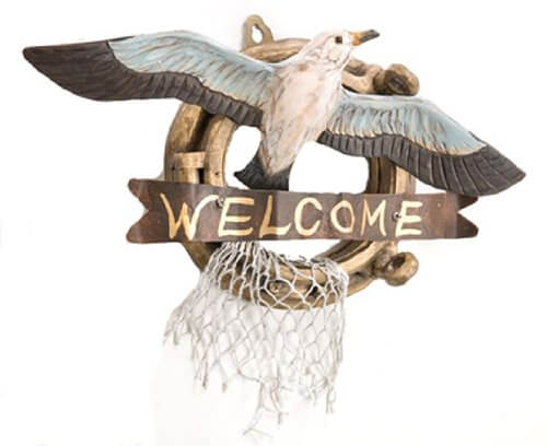 Seagull Porthole Welcome Wall Sign - view 1