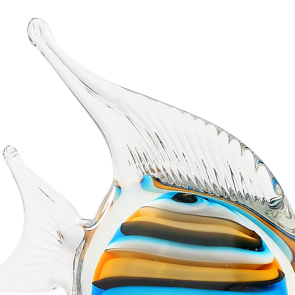 Amber and Blue Striped Glass Fish - view 3