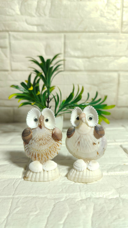 Natural Shell Owl Figurine Set - view 1