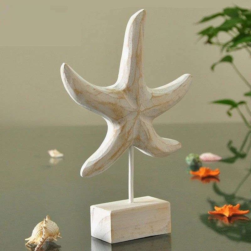 Pale Wood Starfish on Display Stand - view 1