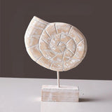 Pale Wood Spiral Shell on Display Stand - view 1