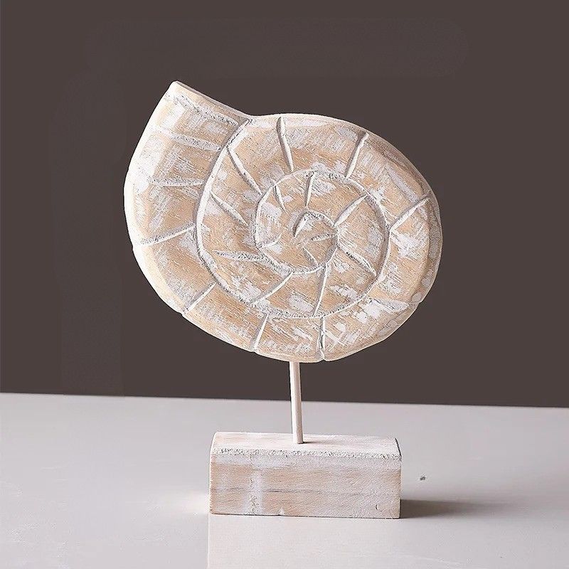 Pale Wood Spiral Shell on Display Stand - view 1