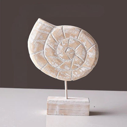 Pale Wood Spiral Shell on Display Stand - view 1