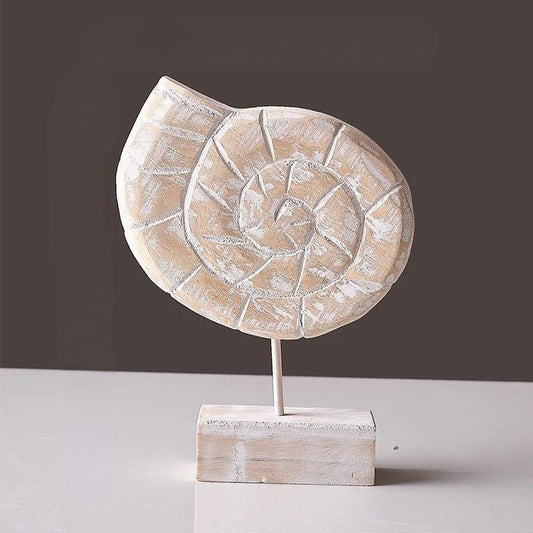 Pale Wood Spiral Shell on Display Stand - view 1