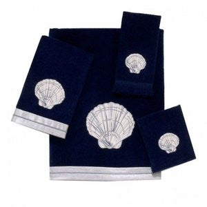 Indigo Shell Cotton Bath Towel - view 1