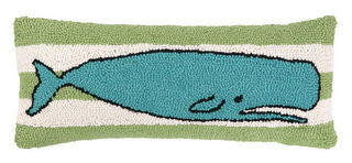Green Stripe Whale Lumbar Cushion - view 1