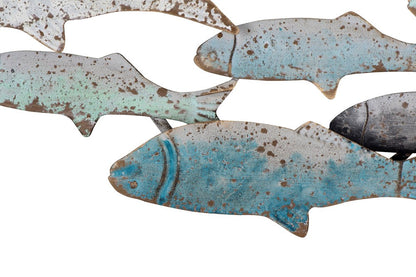 Weathered Metal Shoal Wall Sculpture - view 4