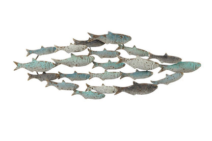 Weathered Metal Shoal Wall Sculpture - view 3